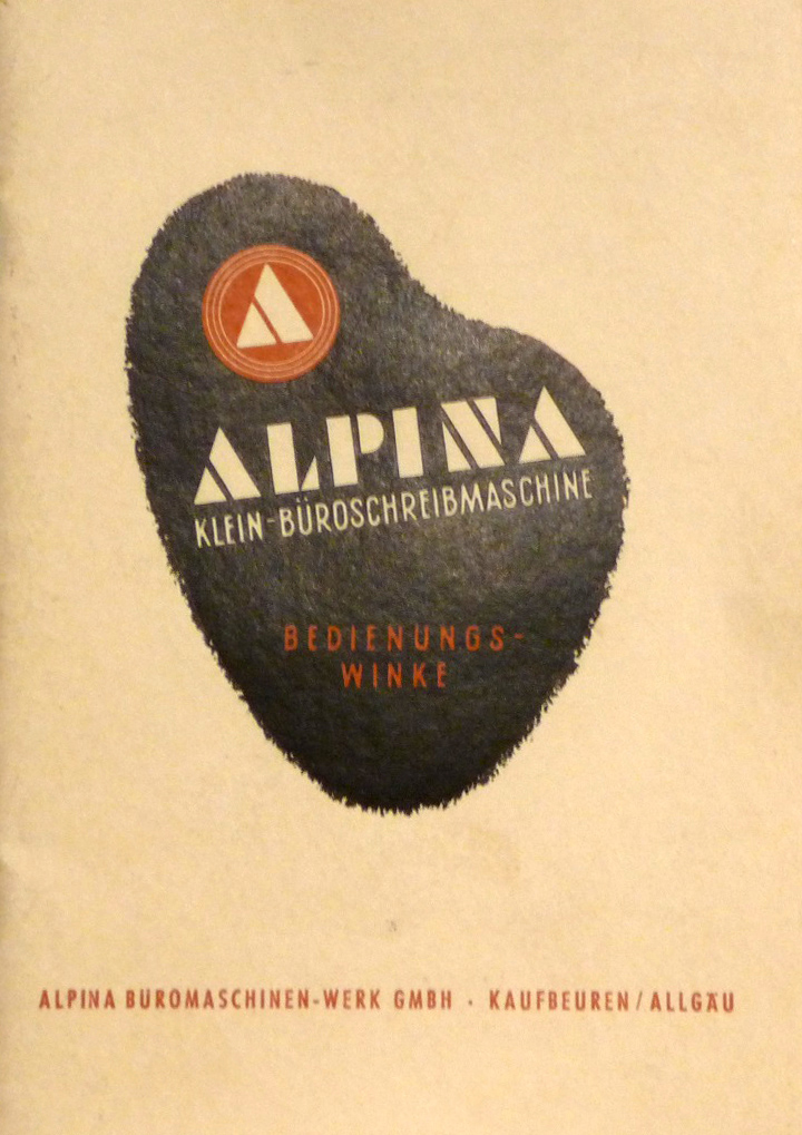 Alpina Klein-Büromaschine Bedienungswinke