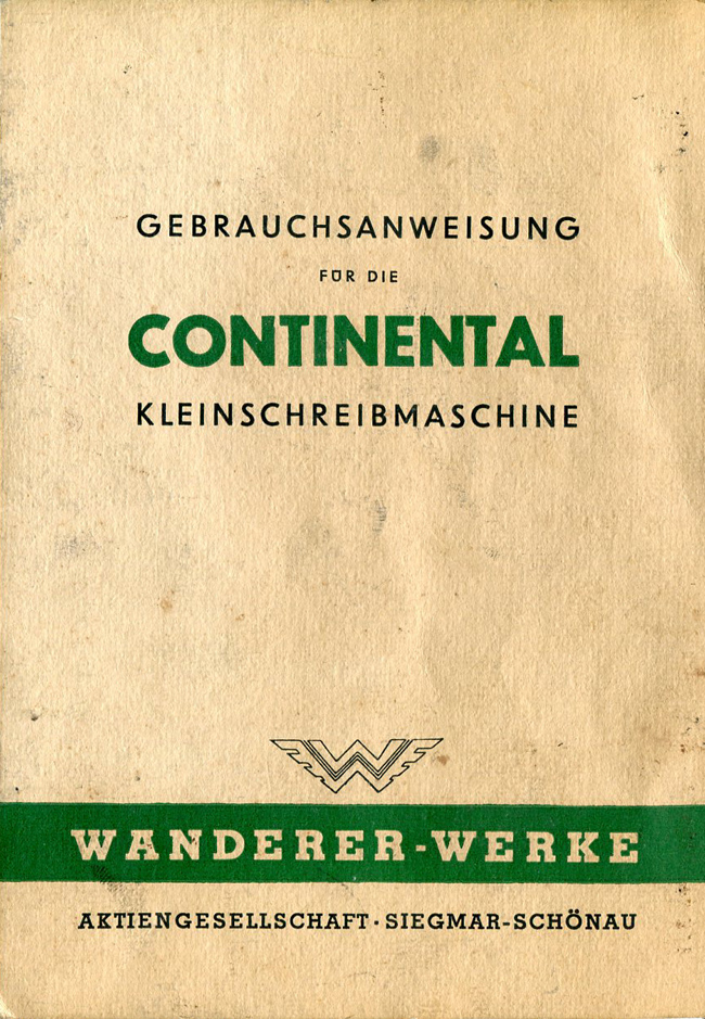 Continental Kleinschreibmaschine Gebrauchsanweisung