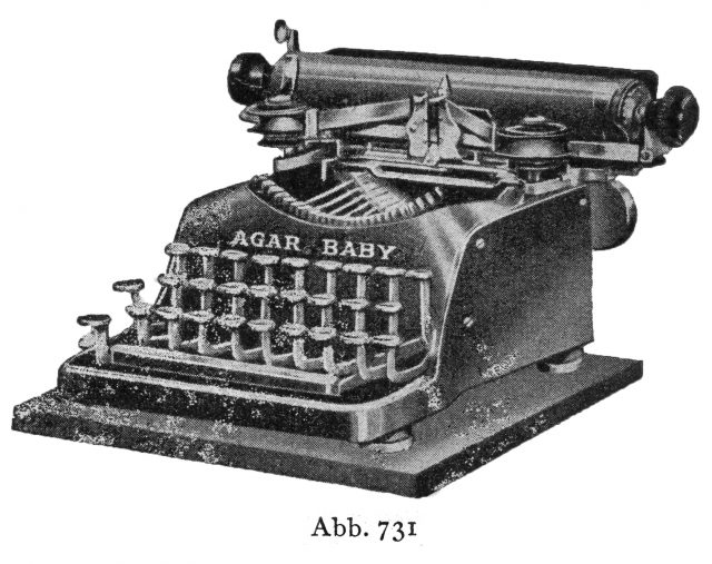 Agar Baby. Quelle: Ernst Martin, Die Schreibmaschine, 1949