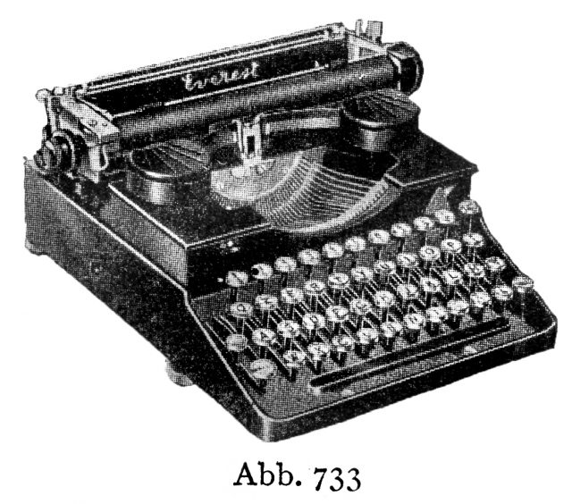 Everest. Quelle: Ernst Martin, Die Schreibmaschine, 1949