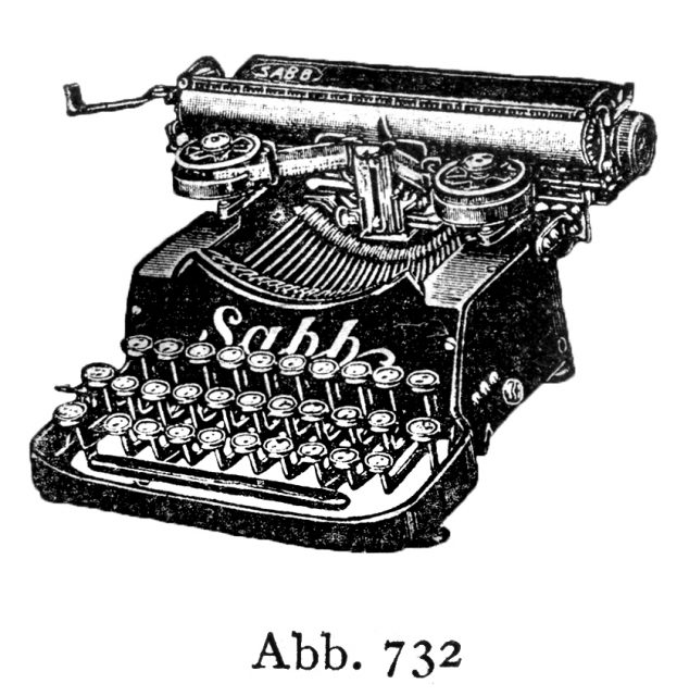 Sabb. Quelle: Ernst Martin, Die Schreibmaschine, 1949